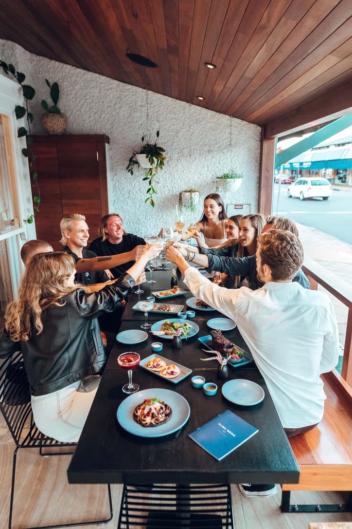 Group dining at Alma Group